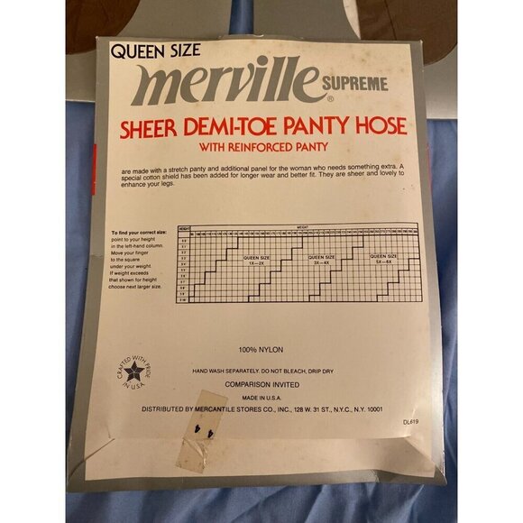 Vintage tights Panty Hose Lot New Queen Merville Supreme Sheer Mist 3X/4X 3 pair - Picture 3 of 3